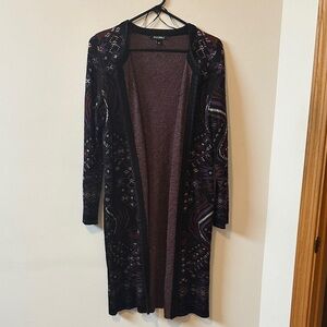 Roz & Ali Black and Plum Knit Sweater Top